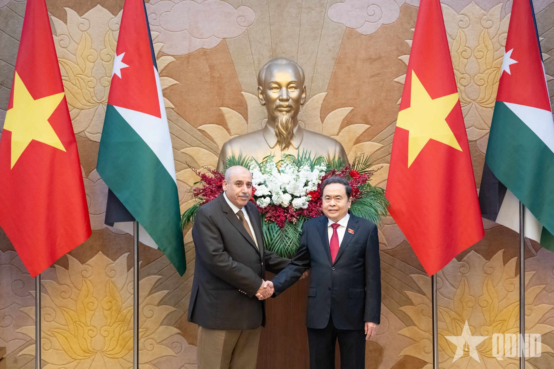 Chủ tịch Quốc hội Trần Thanh Mẫn chủ trì lễ đón, hội đàm với Chủ tịch Hạ viện Jordan